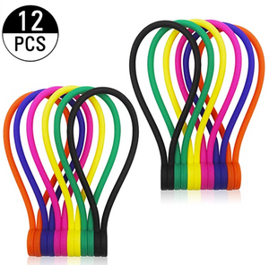 SC-M0001-A: Smart&Cool (L 7.16''  20 per Pack) Reusable Silicone Strong Magnetic Cable Ties/Magnetic Twist Ties for Bundling and Organizing, Holding Stuff, Book Markers, Fridge Magnets, or Just for Fun, 10 Colors